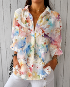 Casual Summer Shirt with 3D Print Design - Luxxella