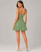 Floral Summer Dress –  A-Line Slim Casual Style - Luxxella