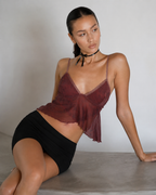 Y2K Tops | Ruffle Lace Cami Summer Outfit - Luxxella