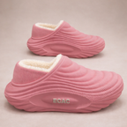 Warm ECAC Fleece‑Lined Indoor Slippers – Thick Non‑Slip Waterproof Sole - Luxxella