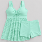 2-Piece Swim Dress Tummy Control Bathing Suit Tankini with shorts - Luxxella