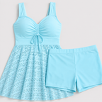 2-Piece Swim Dress Tummy Control Bathing Suit Tankini with shorts - Luxxella
