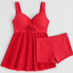 2-Piece Swim Dress Tummy Control Bathing Suit Tankini with shorts - Luxxella