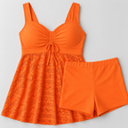 2-Piece Swim Dress Tummy Control Bathing Suit Tankini with shorts - Luxxella