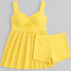 2-Piece Swim Dress Tummy Control Bathing Suit Tankini with shorts - Luxxella