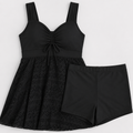 2-Piece Swim Dress Tummy Control Bathing Suit Tankini with shorts - Luxxella