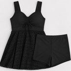 2-Piece Swim Dress Tummy Control Bathing Suit Tankini with shorts - Luxxella