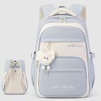 Girls School Backpack - Cute Pastel Printed Bookbag Waterproof Lightweight Kids Elementary Travel Rucksack