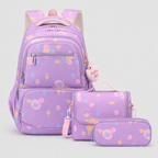 Girls School Backpack - Cute Pastel Printed Bookbag Waterproof Lightweight Kids Elementary Travel Rucksack