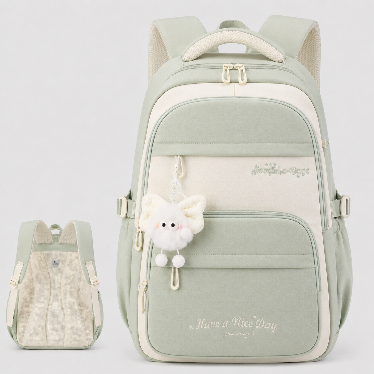 Girls School Backpack - Cute Pastel Waterproof Lightweight Kids Bookbag