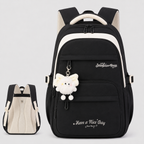 Girls School Backpack - Cute Pastel Printed Bookbag Waterproof Lightweight Kids Elementary Travel Rucksack