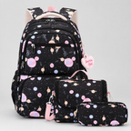 Girls School Backpack - Cute Pastel Printed Bookbag Waterproof Lightweight Kids Elementary Travel Rucksack