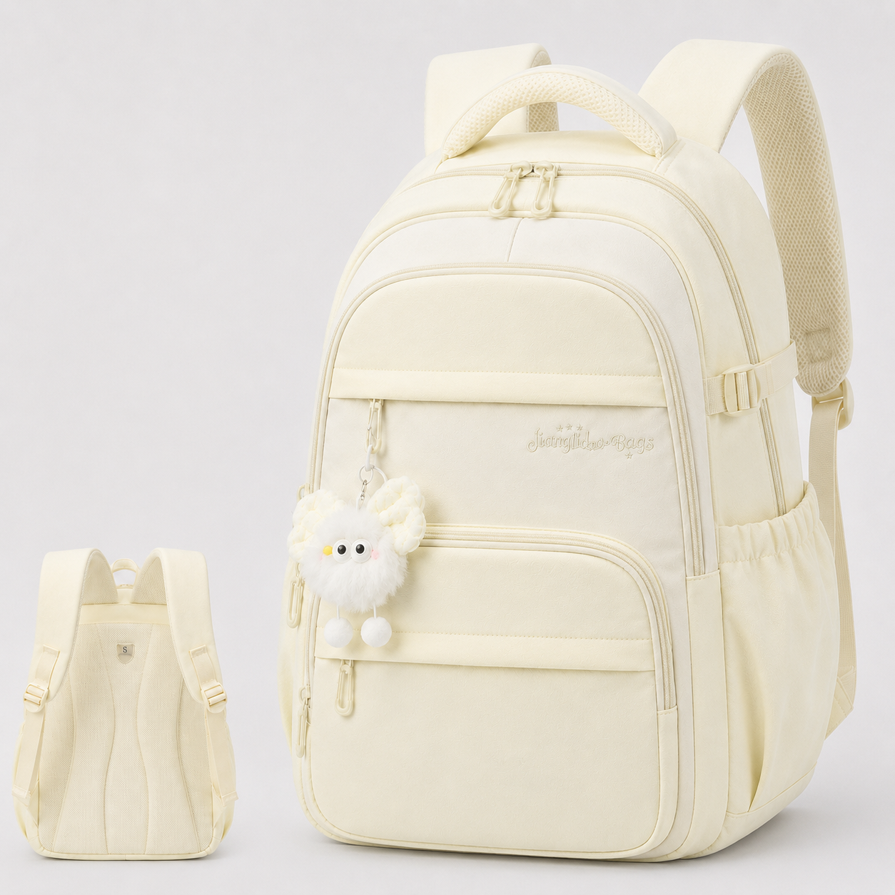 Girls School Backpack - Cute Pastel Printed Bookbag Waterproof Lightweight Kids Elementary Travel Rucksack