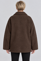 Veste polaire oversize en teddy avec fermeture éclair intégrale, mélange de laine, fausse fourrure Sherpa, manteau chaud d'hiver