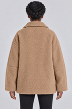 Veste polaire oversize en teddy avec fermeture éclair intégrale, mélange de laine, fausse fourrure Sherpa, manteau chaud d'hiver