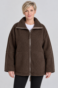 Veste polaire oversize en teddy avec fermeture éclair intégrale, mélange de laine, fausse fourrure Sherpa, manteau chaud d'hiver
