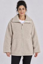 Veste polaire oversize en teddy avec fermeture éclair intégrale, mélange de laine, fausse fourrure Sherpa, manteau chaud d'hiver