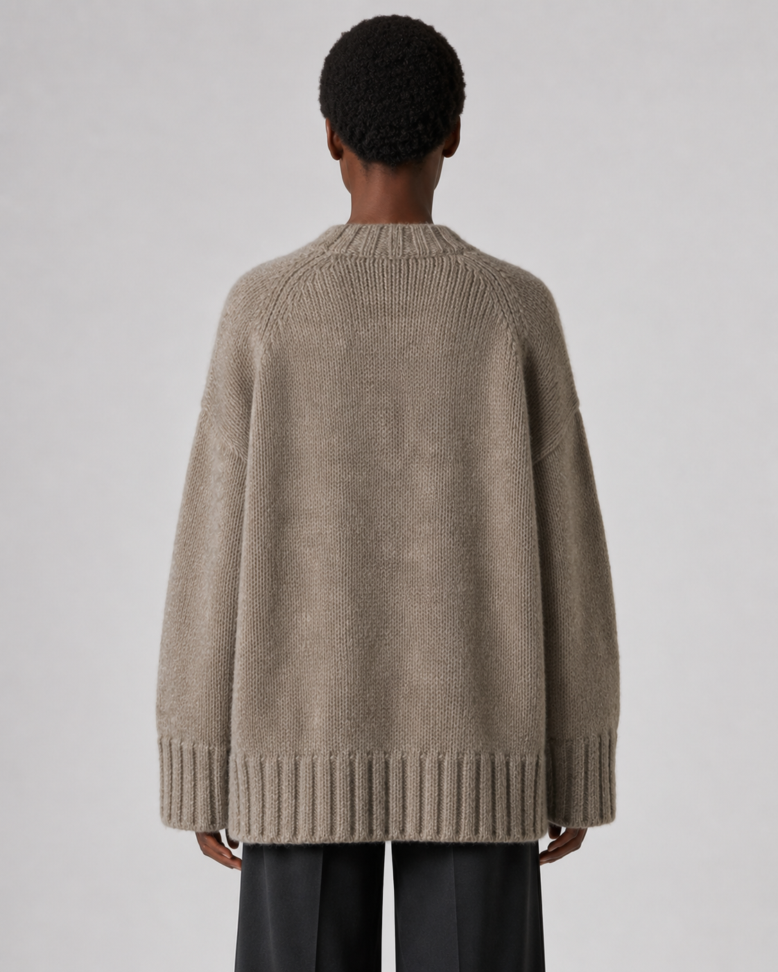Women's Wool Oversized Button-Up Cardigan - Autumn Winter Marled Knit Relaxed Sweater - Luxxella