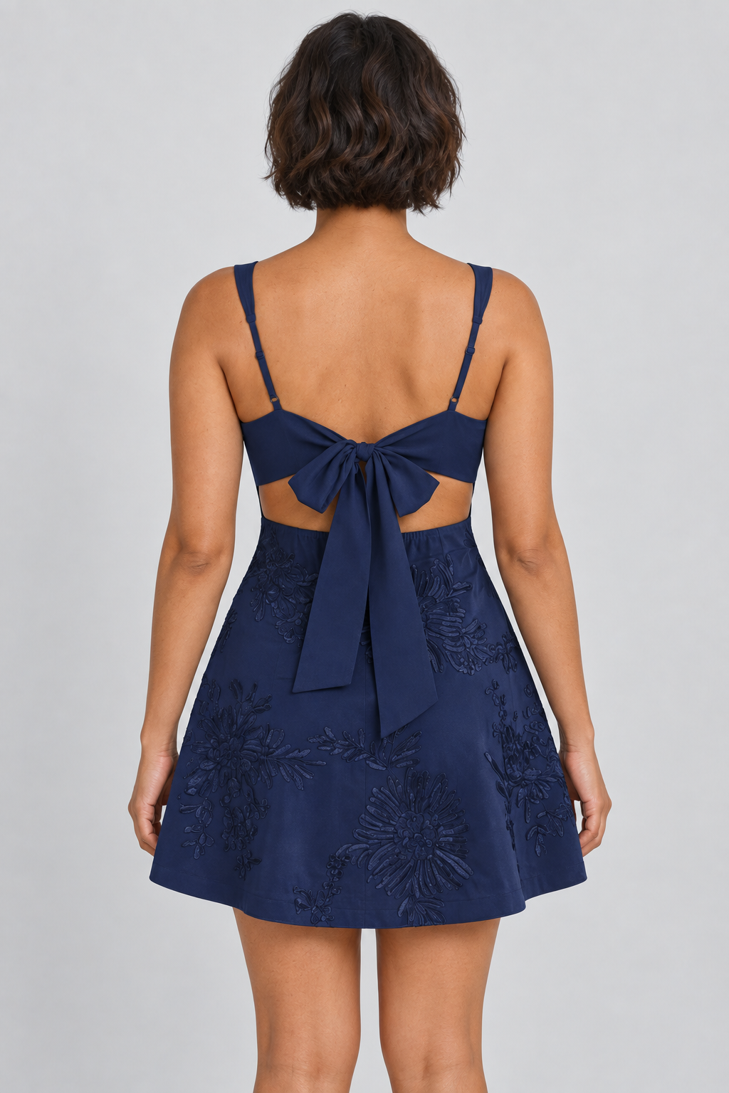 Square Neck Embroidered Lace Dress Floral A-Line Homecoming Gown Short Cocktail Party Sundress