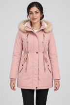 Winter Parka Coat Faux Fur Hooded Sherpa-Lined Jacket Warm Fleece Anorak Outerwear