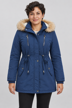 Winter Parka Coat Faux Fur Hooded Sherpa-Lined Jacket Warm Fleece Anorak Outerwear