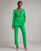 Double Breasted Blazer Pants Suit - 2 Piece Business Formal Trousers Set - Luxxella