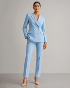 Double Breasted Blazer Pants Suit - 2 Piece Business Formal Trousers Set - Luxxella