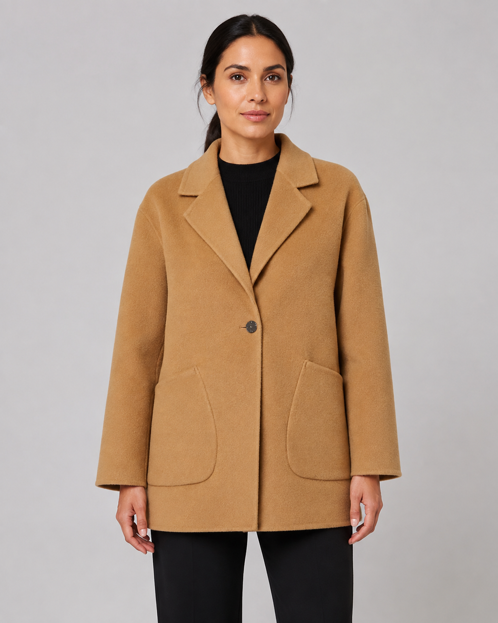 Women’s Premium Pure Wool Short Coat - Autumn Winter Tailored Blazer Jacket - Luxxella