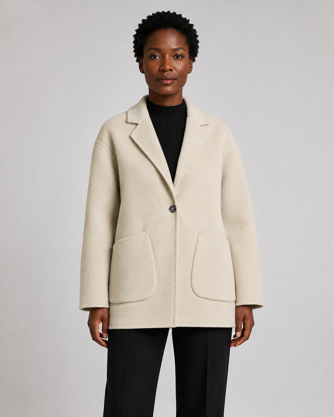 Women’s Premium Pure Wool Short Coat - Autumn Winter Tailored Blazer Jacket - Luxxella