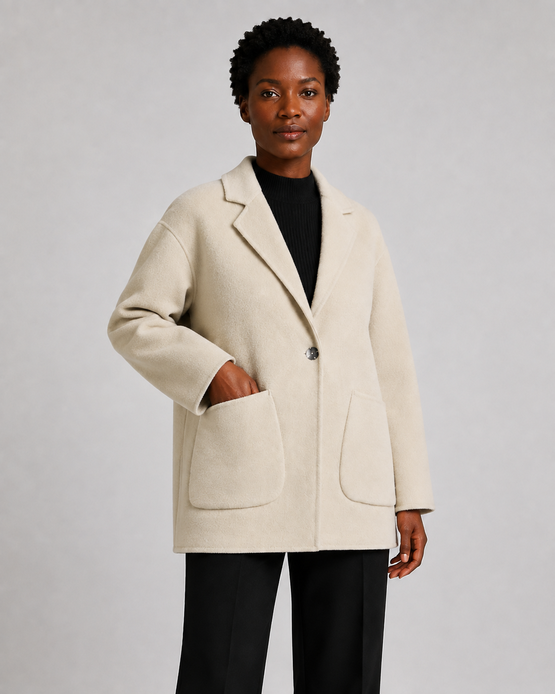 Women’s Premium Pure Wool Short Coat - Autumn Winter Tailored Blazer Jacket - Luxxella