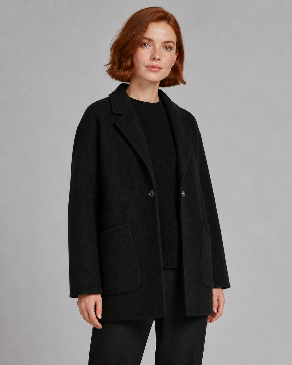 Women’s Premium Pure Wool Short Coat - Autumn Winter Tailored Blazer Jacket - Luxxella