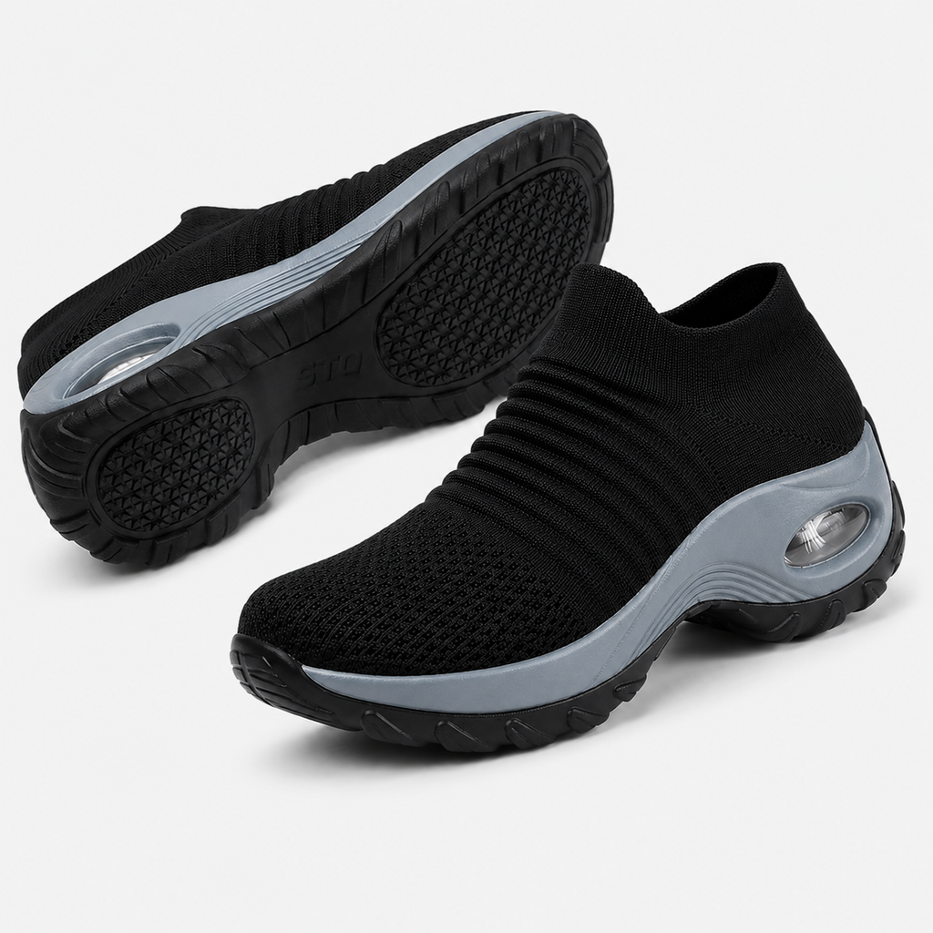 Orthopedic Walking Shoes Slip On Mesh Air Cushion Sneakers with Arch Support for Plantar Fasciitis