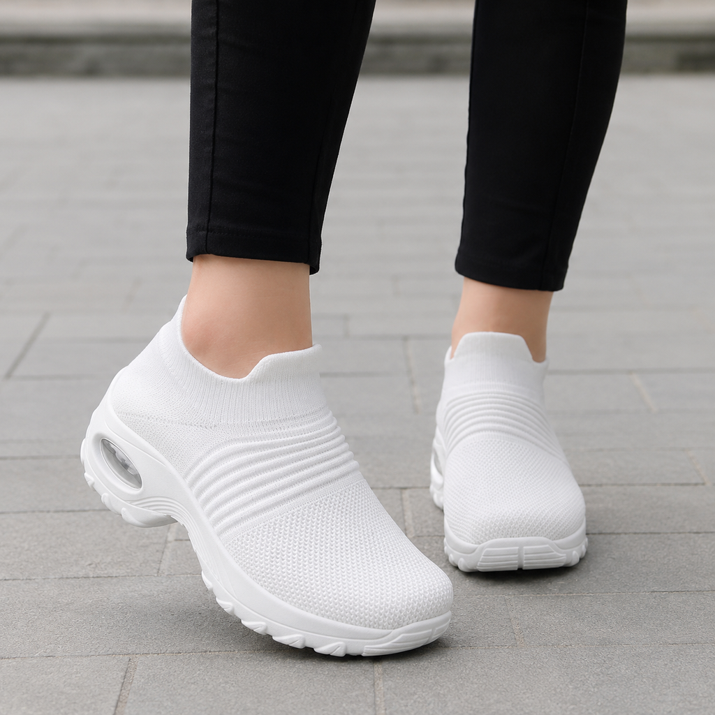 Orthopedic Walking Shoes Slip On Mesh Air Cushion Sneakers with Arch Support for Plantar Fasciitis