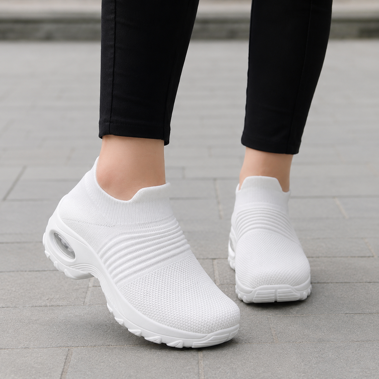Orthopedic Walking Shoes Slip On Mesh Air Cushion Sneakers with Arch Support for Plantar Fasciitis