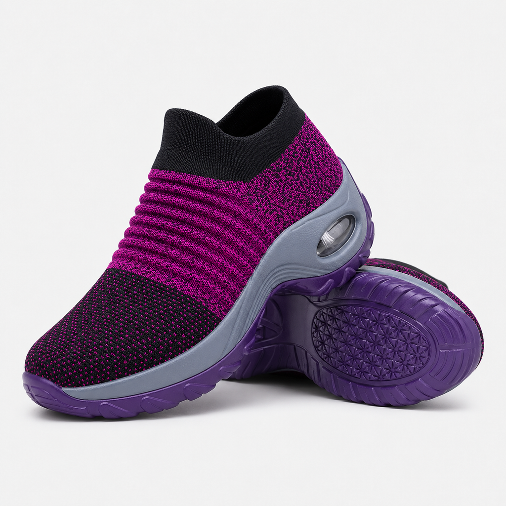 Orthopedic Walking Shoes Slip On Mesh Air Cushion Sneakers with Arch Support for Plantar Fasciitis