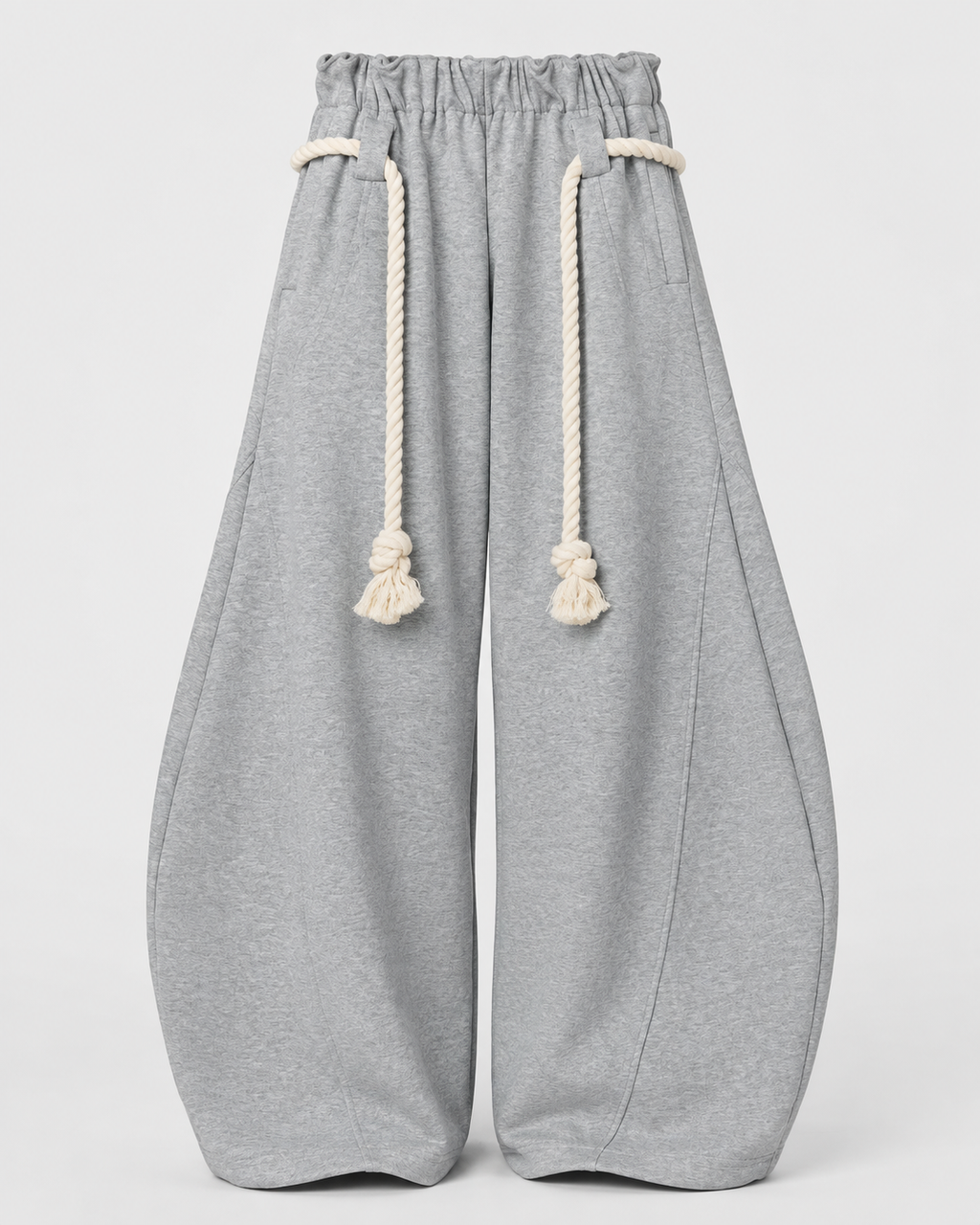 Women's Wide Leg Barrel Sweatpants - Cotton Thick Rope Drawstring Oversized Baggy Joggers - Luxxella