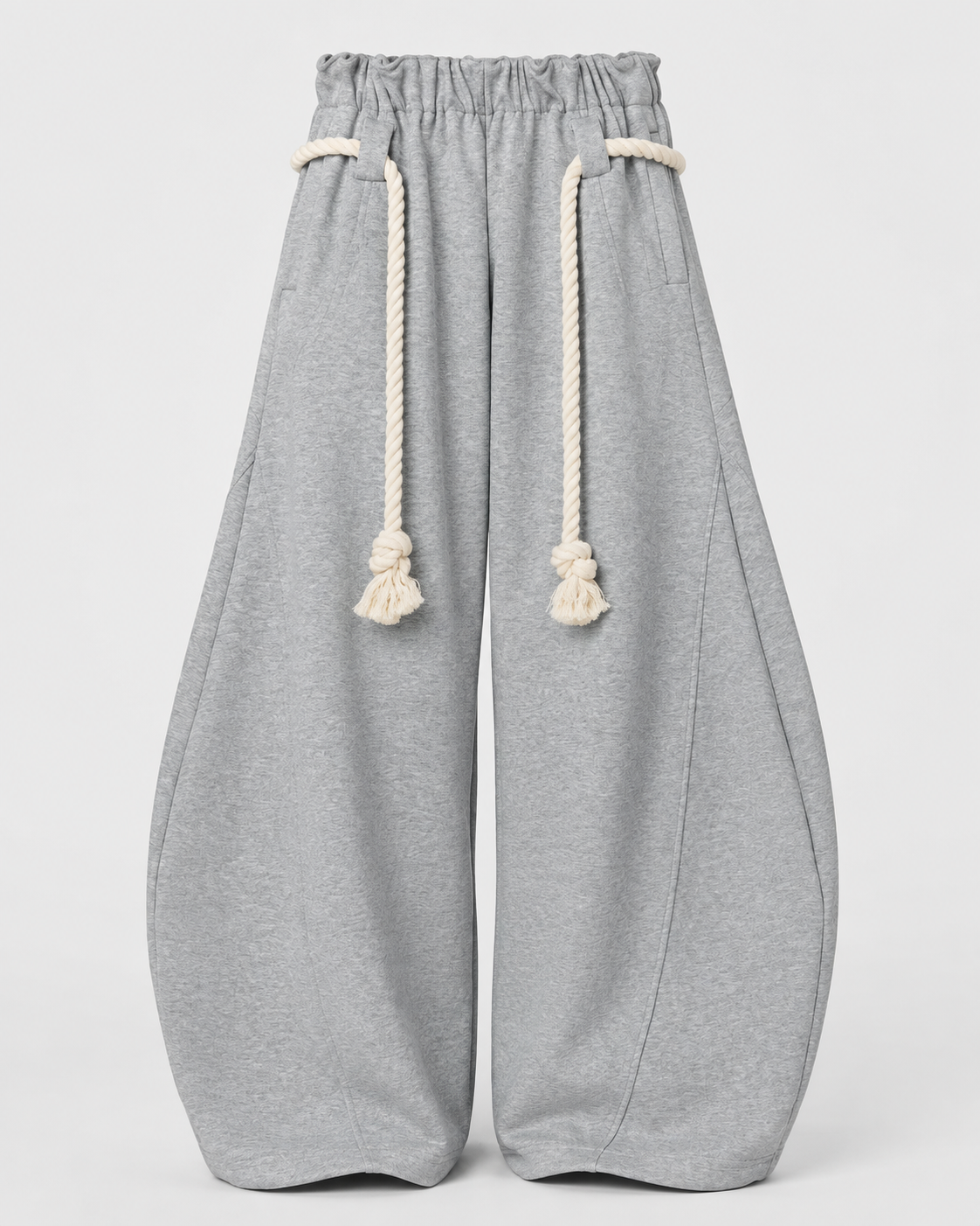 Women's Wide Leg Barrel Sweatpants - Cotton Thick Rope Drawstring Oversized Baggy Joggers - Luxxella