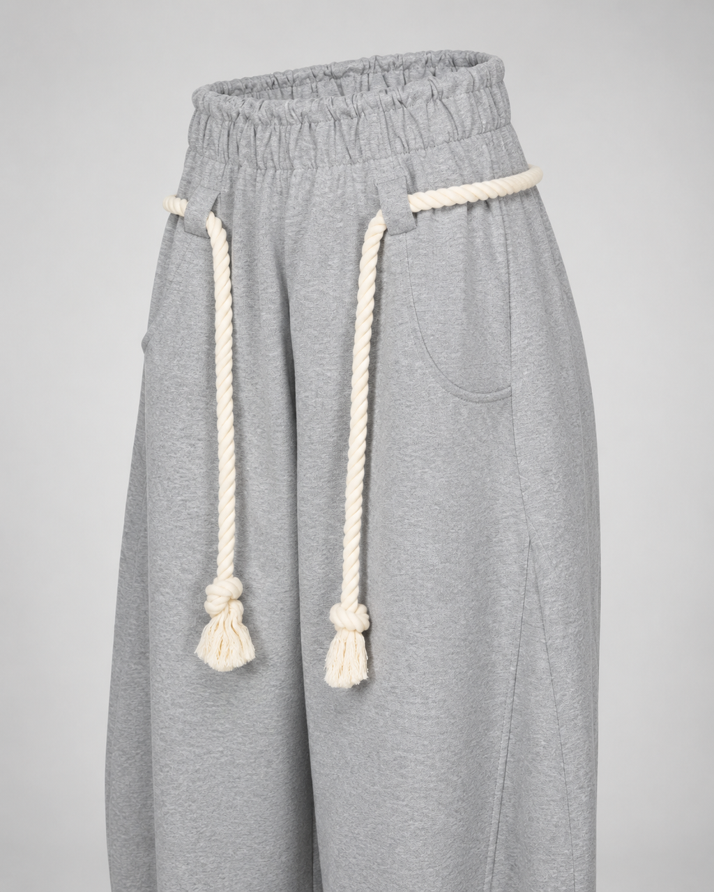 Women's Wide Leg Barrel Sweatpants - Cotton Thick Rope Drawstring Oversized Baggy Joggers - Luxxella