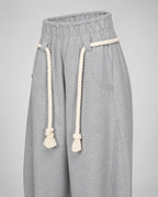 Women's Wide Leg Barrel Sweatpants - Cotton Thick Rope Drawstring Oversized Baggy Joggers - Luxxella