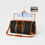Women's 2-in-1 Convertible Garment Duffel Bag - PU Leather Carry On Suit Dress Weekender Travel Bag - Luxxella
