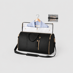 Women's 2-in-1 Convertible Garment Duffel Bag - PU Leather Carry On Suit Dress Weekender Travel Bag - Luxxella
