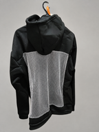 Women's Backless Rhinestone Mesh Hoodie - Open Back Oversized Crystal Chain Sweatshirt for nights out - Luxxella