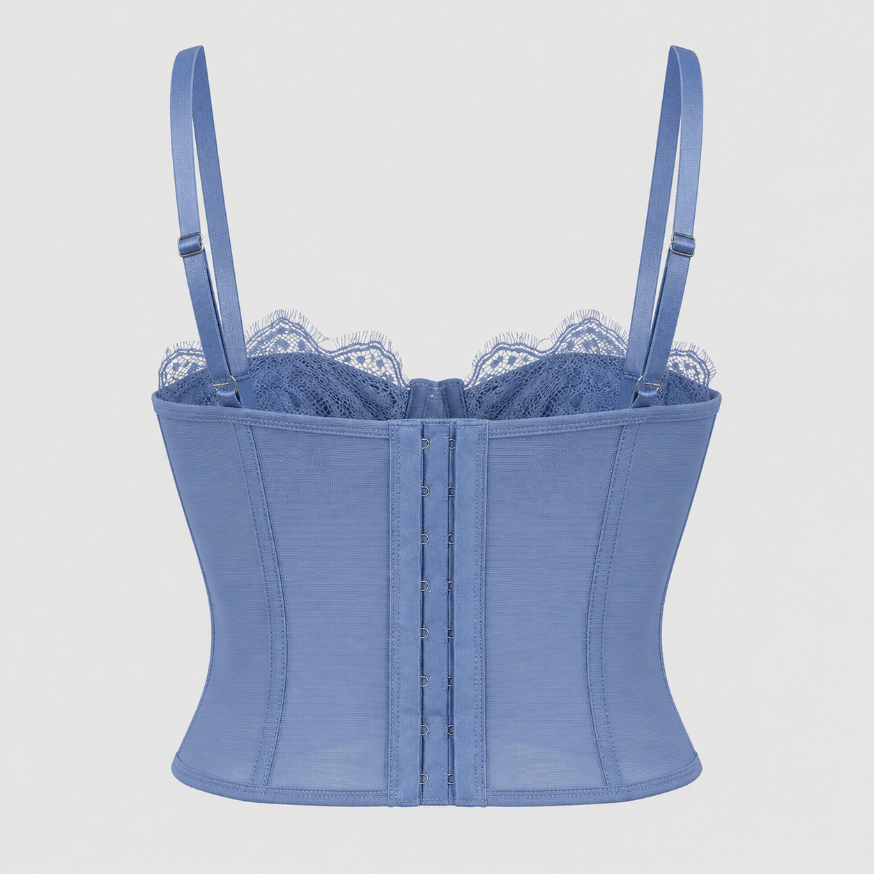 Women's Lace Corset Top - Sheer Mesh Boned Bustier Going Out Crop Camisole
