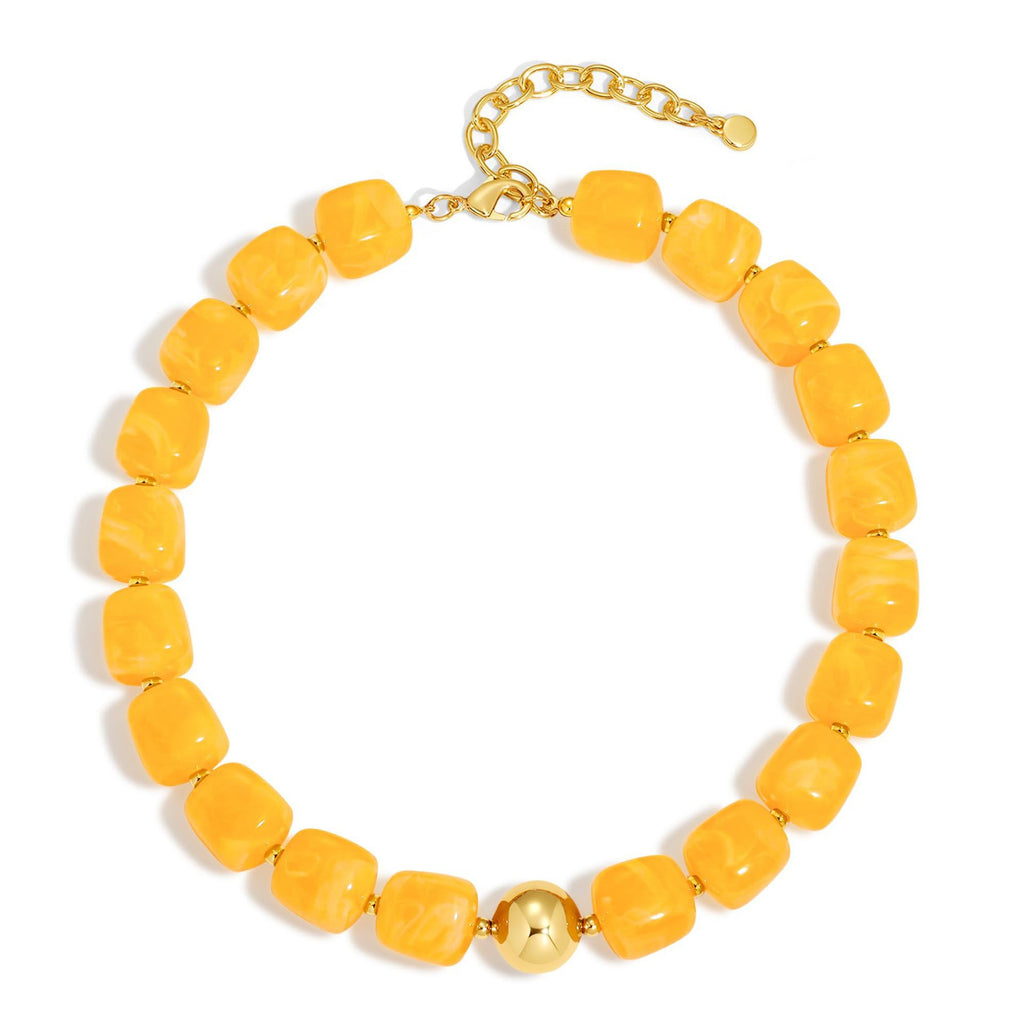 Bohemian-style Resin Bead Necklace