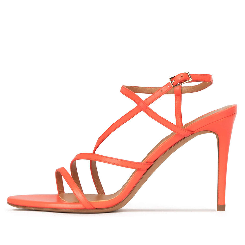 Luxxella High Heel Leather Sandals – Elegant Women’s Footwear - Luxxella