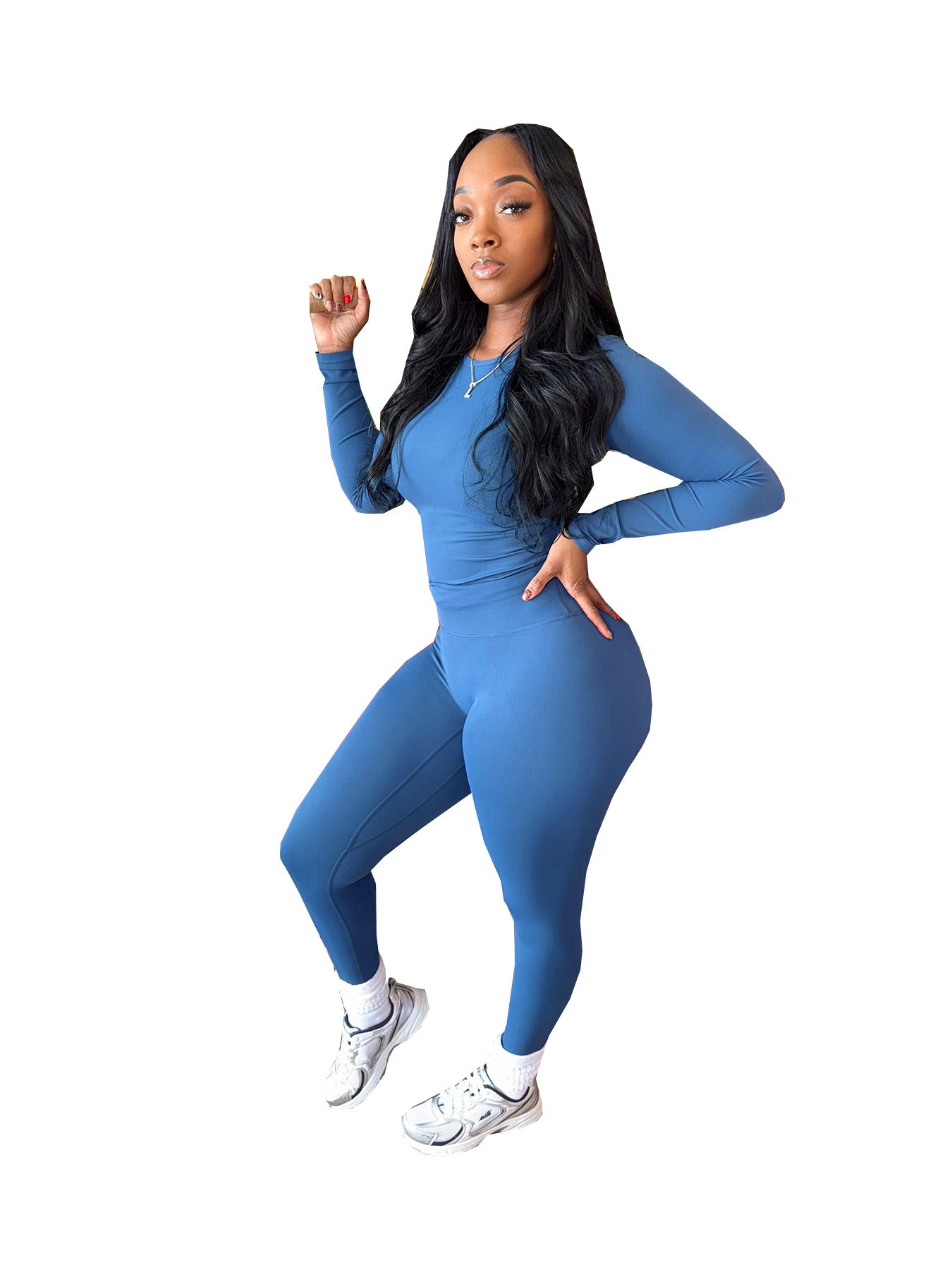 Long Sleeve Top & Leggings Set – High Stretch Matching Activewear - Luxxella