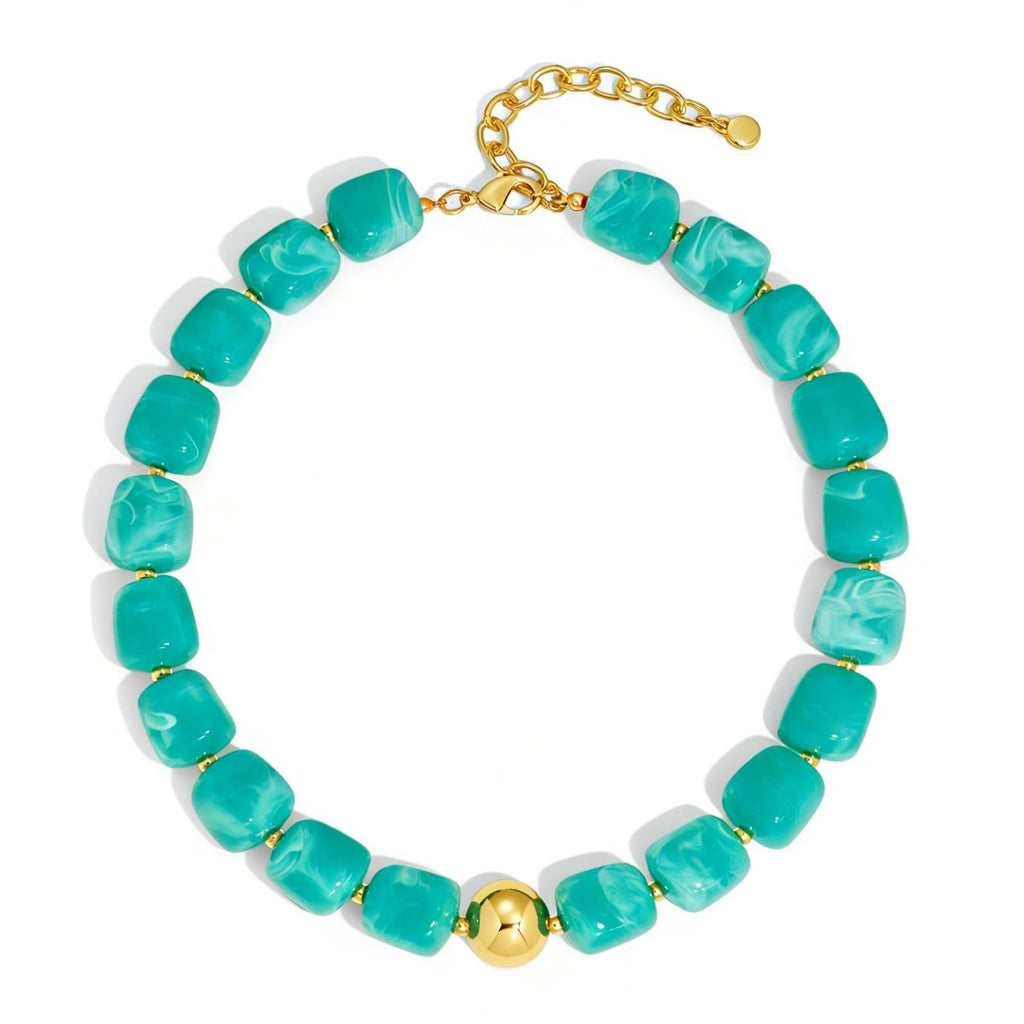 Bohemian-style Resin Bead Necklace