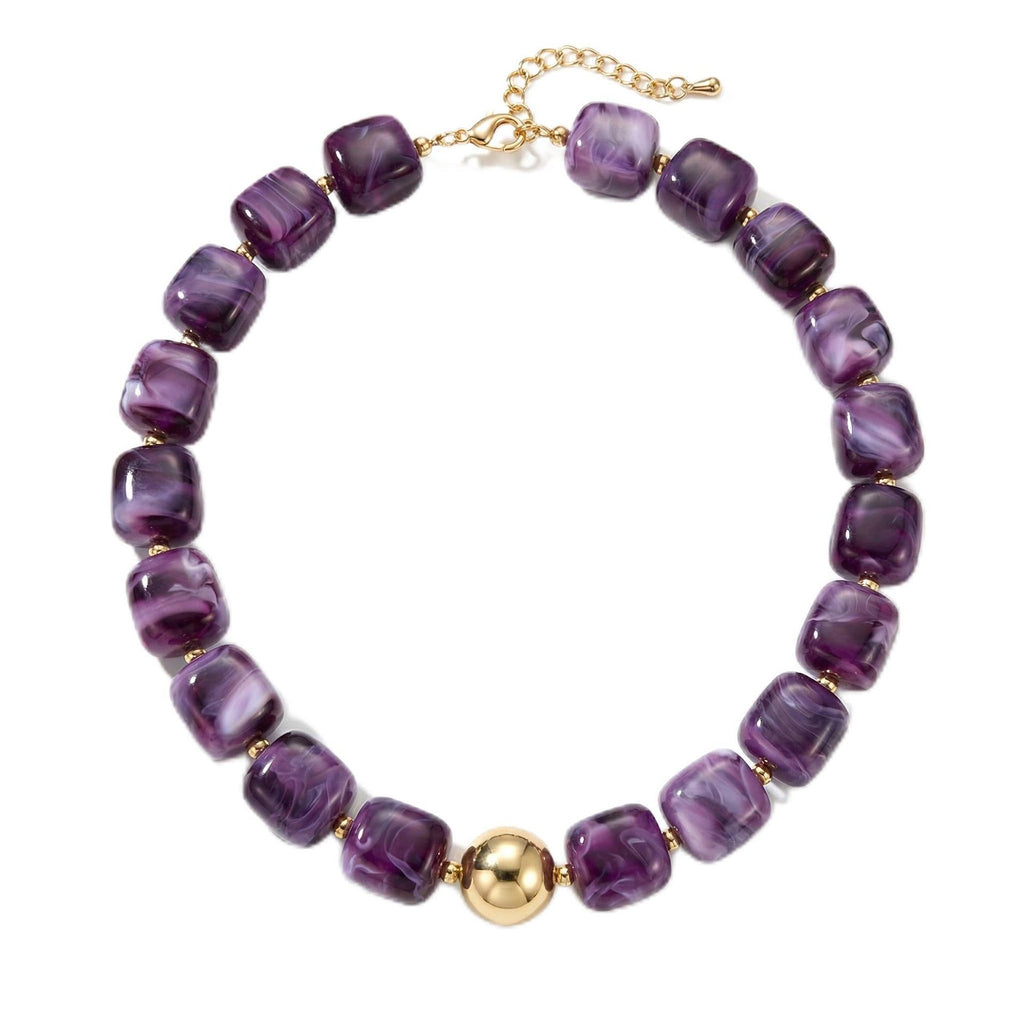 Bohemian-style Resin Bead Necklace