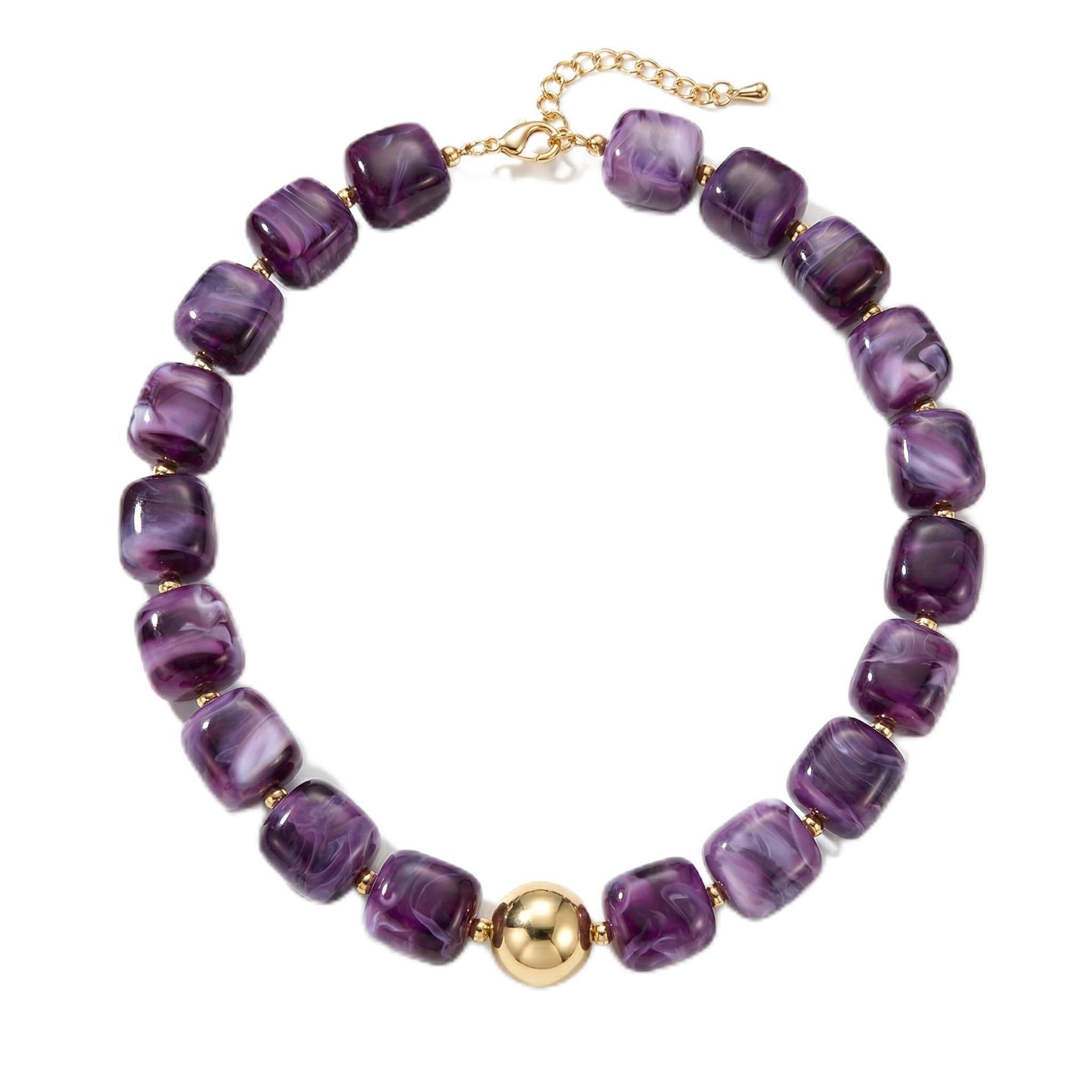 Bohemian-style Resin Bead Necklace