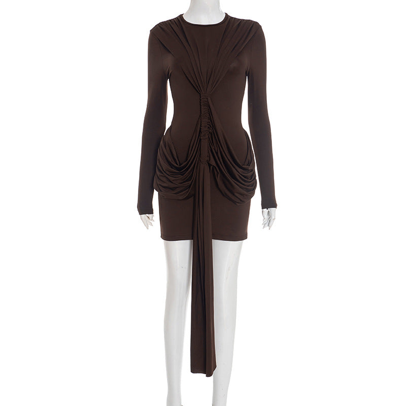 Robe Courte Femme – Modèle Fourreau Élégant Coupe Cintrée Manches Longues